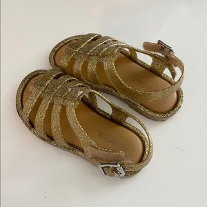 Toddler Mini Melissa Jelly Sandals Gold Glitter
